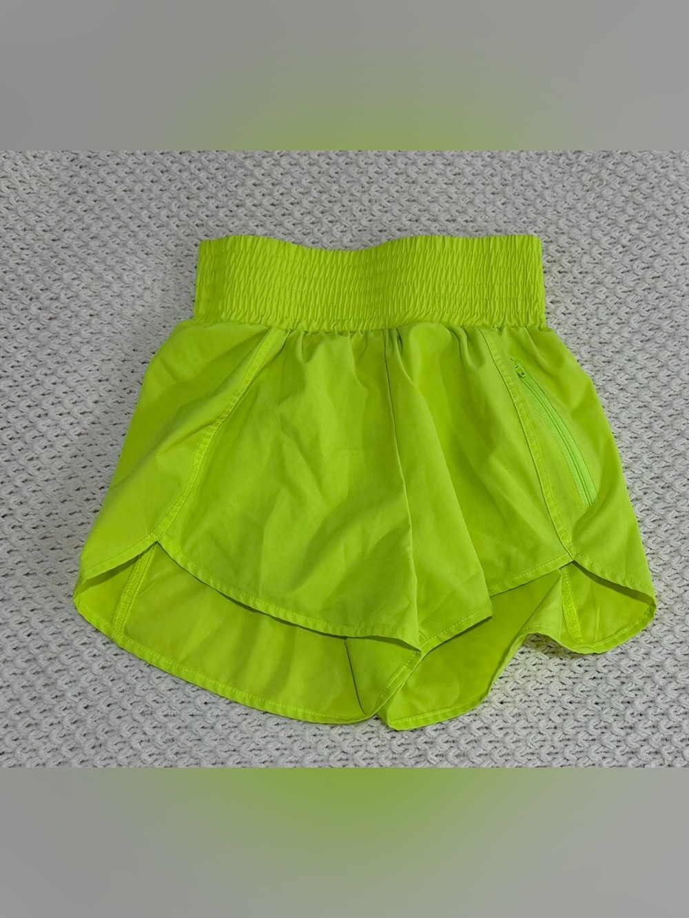 Women’s Neon Lime Athletic Skort with Elastic Waist